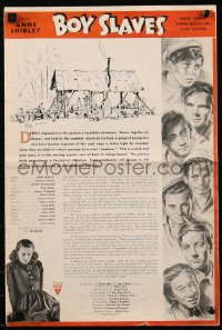 8r0527 BOY SLAVES pressbook 1939 Anne Shirley w/ tough teens, RKO's version of Dead End Kids, rare!