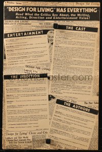 8r0546 DESIGN FOR LIVING pressbook 1933 Ernst Lubitsch, Coward, Gary Cooper, March, Hopkins, rare!