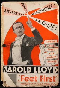 8r0558 FEET FIRST pressbook 1930 Harold Lloyd screwball comedy, ultra rare!