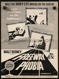 8r0561 FREEWAY PHOBIA pressbook 1965 Walt Disney cartoon, meet the Goofy-est drivers on the screen!