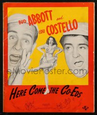 8r0564 HERE COME THE CO-EDS pressbook 1945 Bud Abbott & Lou Costello in a girls' school, ultra rare!