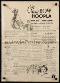 8r0568 HOOPLA pressbook 1933 great images of sexy Clara Bow, pre-Code, very rare!
