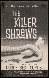 8r0579 KILLER SHREWS/GIANT GILA MONSTER pressbook 1959 great monster artwork, sci-fi double-bill!
