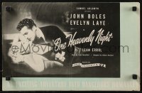 8r0610 ONE HEAVENLY NIGHT pressbook R1944 romantic close up of sexy Evelyn Laye & John Boles, rare!