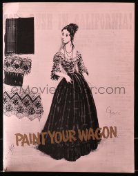 8r0048 PAINT YOUR WAGON presskit 1969 Ron Lesser art of Clint Eastwood, Lee Marvin & Jean Seberg!
