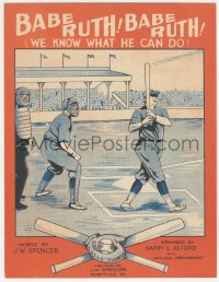 8r0074 BABE RUTH sheet music 1928 great baseball art, Babe Ruth! Babe Ruth! We Know What He Can Do!