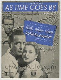 8r0082 CASABLANCA dark blue sheet music 1942 Bogart, Bergman, Curtiz, classic As Time Goes By!