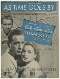 8r0081 CASABLANCA light blue sheet music 1942 Bogart, Bergman, Curtiz, classic As Time Goes By!