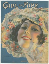 8r0094 GIRL OF MINE sheet music 1919 music composed by Harold Freeman, art by Rolf Armstrong!