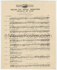 8r0097 HEARTS OF OAK Cue Sheet sheet music 1924 27 bars of music to aid the accompanyist, John Ford!