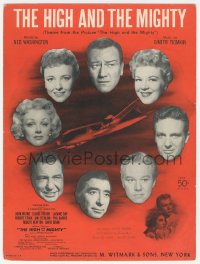 8r0098 HIGH & THE MIGHTY sheet music 1954 William Wellman, John Wayne, Claire Trevor, title song!