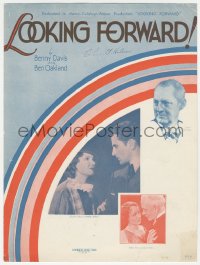 8r0103 LOOKING FORWARD sheet music 1933 Lionel Barrymore, Lewis Stone, Hume, Allan, the title song!