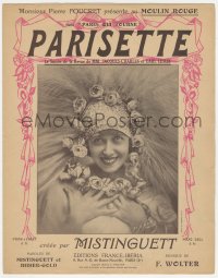 8r0070 MISTINGUETT French sheet music 1913 the legendary French actress/singer, Parisette, rare!
