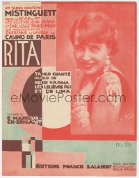 8r0071 MISTINGUETT French sheet music 1930 the legendary French actress/singer, Rita, rare!