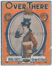 8r0108 OVER THERE sheet music 1917 words & music by George M. Cohan, Barbelle art, very rare!