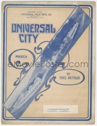 8r0135 UNIVERSAL CITY sheet music 1915 theme music for the first Hollywood tourist attraction, rare!