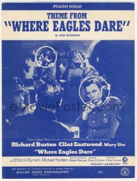 8r0137 WHERE EAGLES DARE sheet music 1968 Clint Eastwood, Richard Burton, the theme song!