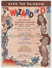 8r0141 WIZARD OF OZ sheet music 1939 Over the Rainbow, most classic song from the movie!