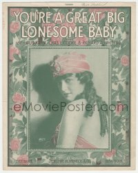 8r0146 YOU'RE A GREAT BIG LONESOME BABY sheet music 1917 portrait of Marion Davies by Sarony!