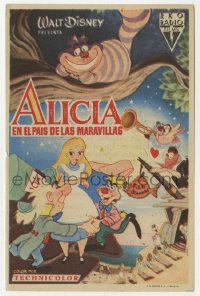 8r0803 ALICE IN WONDERLAND Spanish herald 1954 Walt Disney Lewis Carroll classic, different art!
