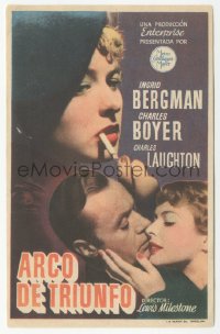 8r0813 ARCH OF TRIUMPH Spanish herald 1949 Ingrid Bergman, Charles Boyer, written by Remarque!
