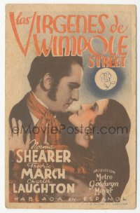 8r0820 BARRETTS OF WIMPOLE STREET Spanish herald 1935 Fredric March, Norma Shearer, different & rare!