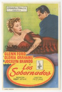 8r0829 BIG HEAT vertical Spanish herald 1954 Glenn Ford & sexy Gloria Grahame, Fritz Lang, different!