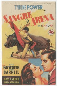 8r0832 BLOOD & SAND Spanish herald 1949 Tyrone Power, Rita Hayworth, different Soligo matador art!