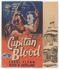 8r0684 CAPTAIN BLOOD 4pg Spanish herald 1939 different images of Errol Flynn, ultra rare!