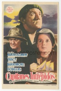 8r0854 CAPTAINS COURAGEOUS Spanish herald R1940s Spencer Tracy, Bartholomew, Barrymore, different!