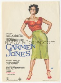 8r0855 CARMEN JONES Spanish herald 1963 great full-length Jano artwork of sexy Dorothy Dandridge!