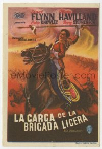 8r0860 CHARGE OF THE LIGHT BRIGADE Spanish herald 1947 great different art of Errol Flynn on horse!