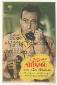 8r0868 CONFLICT Spanish herald 1947 different image of Humphrey Bogart on phone with bracelet!