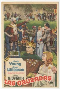 8r0873 CRUSADES Spanish herald 1935 Cecil B DeMille, Loretta Young, cool montage of top cast!