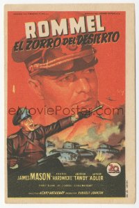 8r0880 DESERT FOX Spanish herald 1963 art of James Mason as Field Marshal Erwin Rommel, ultra rare!
