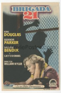 8r0884 DETECTIVE STORY Spanish herald 1952 distraught Eleanor Parker by Kirk Douglas silhouette!