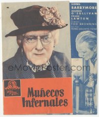 8r0696 DEVIL DOLL 4pg Spanish herald 1936 Tod Browning, Lionel Barrymore in drag, different & rare!