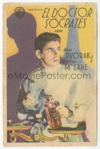 8r0889 DR. SOCRATES Spanish herald 1935 great close up of Paul Muni working in his laboratory!