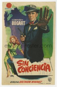 8r0898 ENFORCER Spanish herald 1955 different Jano art of Humphrey Bogart close up with gun in hand!
