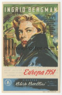 8r0900 EUROPA '51 Spanish herald 1953 different Frexe art of Ingrid Bergman, Roberto Rossellini!