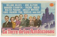 8r0901 EXECUTIVE SUITE Spanish herald 1955 William Holden, Barbara Stanwyck, March, Allyson & cast!