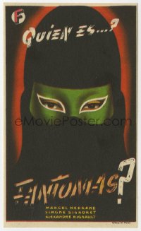 8r0905 FANTOMAS Spanish herald 1949 cool different art of the masked master criminal!