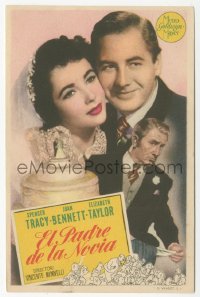 8r0906 FATHER OF THE BRIDE Spanish herald 1950 Elizabeth Taylor, Spencer Tracy & Don Taylor!