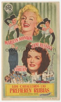 8r0928 GENTLEMEN PREFER BLONDES Spanish herald 1955 sexy Marilyn Monroe & Jane Russell, different!