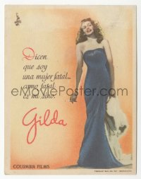 8r0933 GILDA Spanish herald 1946 full-length sexy smoking Rita Hayworth in black dress!