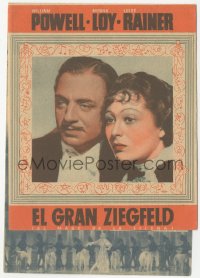 8r0705 GREAT ZIEGFELD 4pg Spanish herald 1936 William Powell, Luise Rainer & Myrna Loy, different!