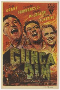 8r0942 GUNGA DIN Spanish herald 1948 art of Cary Grant, Douglas Fairbanks Jr. & Victor McLaglen!