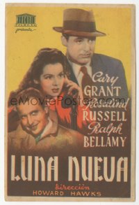 8r0949 HIS GIRL FRIDAY Spanish herald 1943 Howard Hawks classic, Cary Grant, Russell & Bellamy!