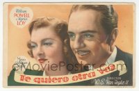 8r0958 I LOVE YOU AGAIN Spanish herald 1944 best close portrait of William Powell & Myrna Loy!