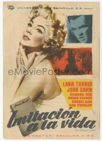 8r0961 IMITATION OF LIFE Spanish herald 1960 MCP art of sexy Lana Turner & top stars, Fannie Hurst!